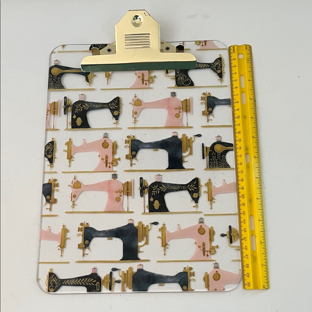 Vintage Sewing Machine Pattern Clipboard